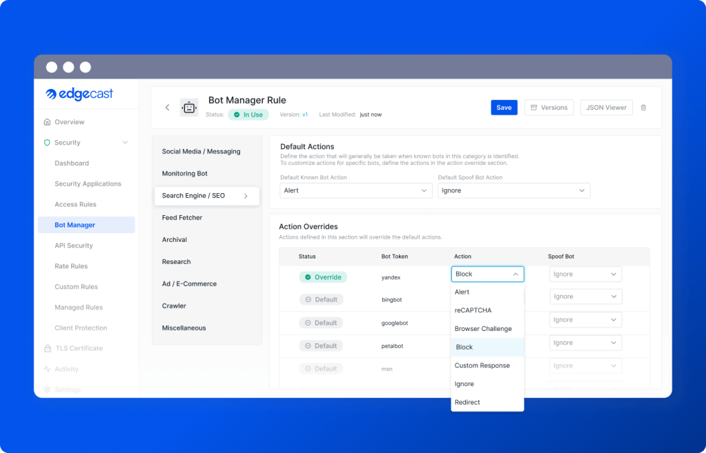 Machine Learning Bot Classifier&nbsp;(Edgio)